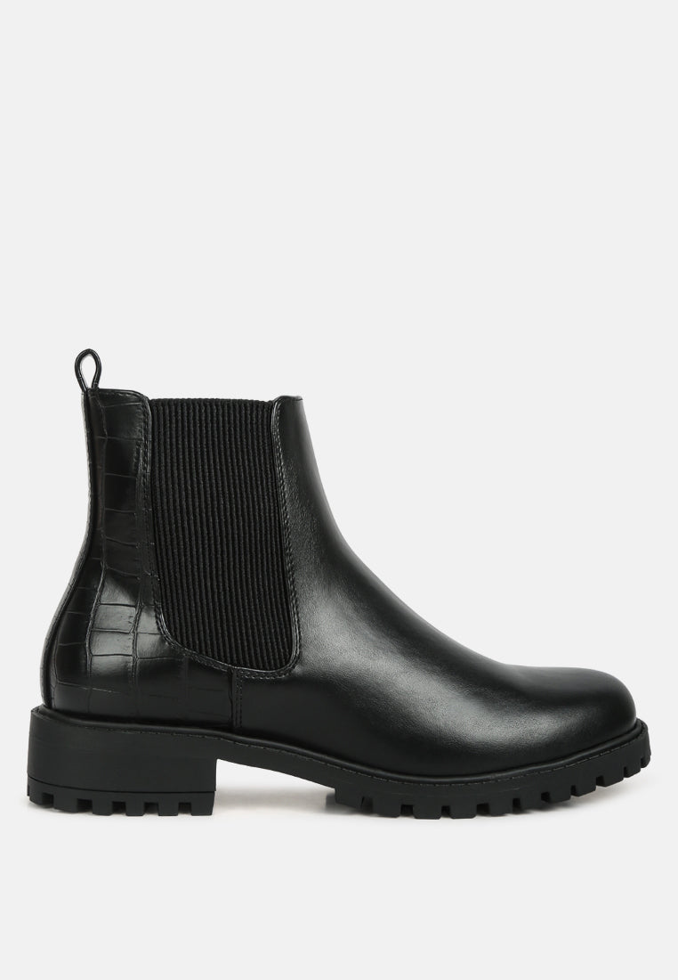 Croc Back Chelsea Boots