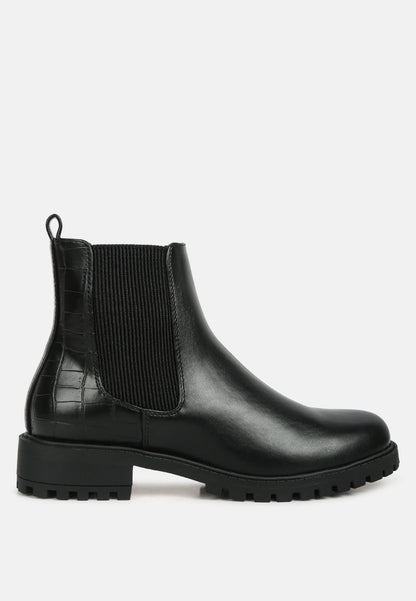 Croc Back Chelsea Boots