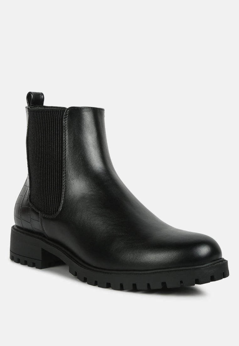 Croc Back Chelsea Boots