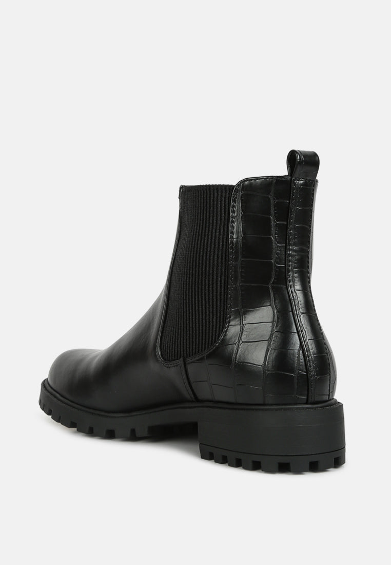 Croc Back Chelsea Boots