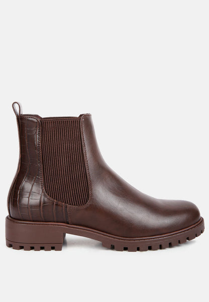 Croc Back Chelsea Boots