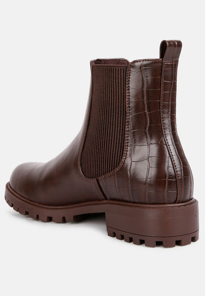 Croc Back Chelsea Boots