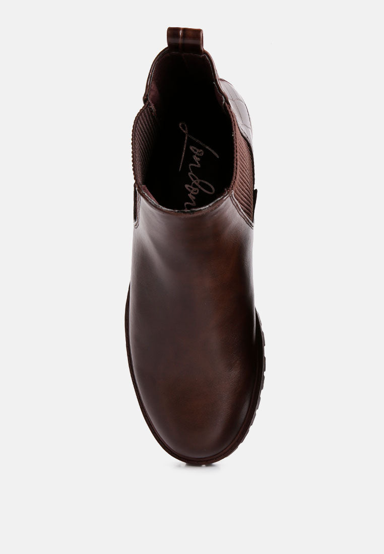 Croc Back Chelsea Boots