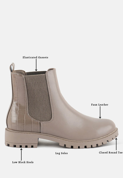 Croc Back Chelsea Boots