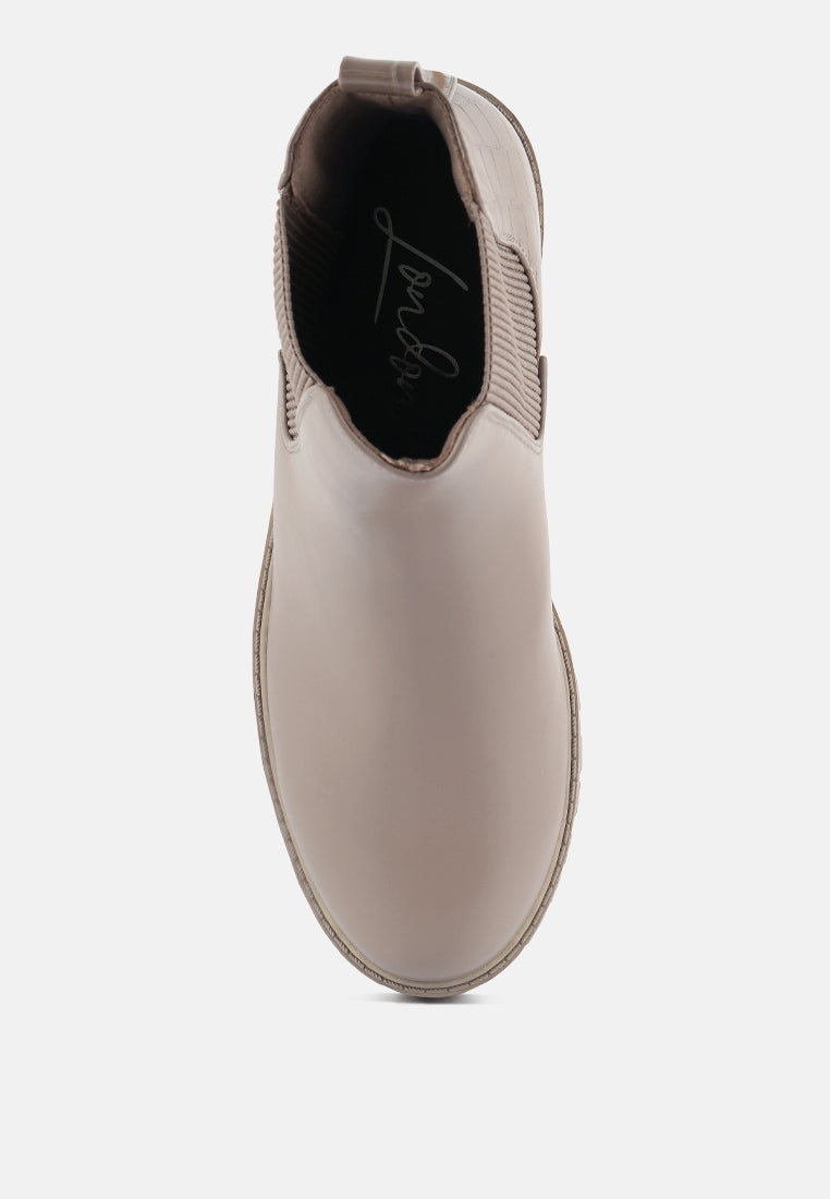 Croc Back Chelsea Boots