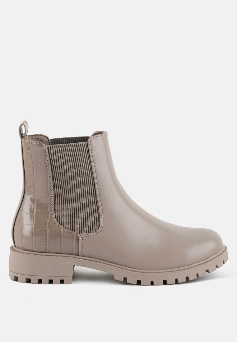 Croc Back Chelsea Boots