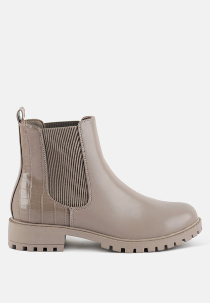 Croc Back Chelsea Boots