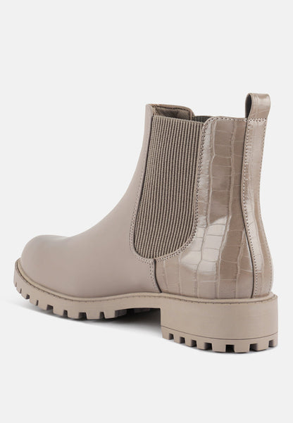 Croc Back Chelsea Boots