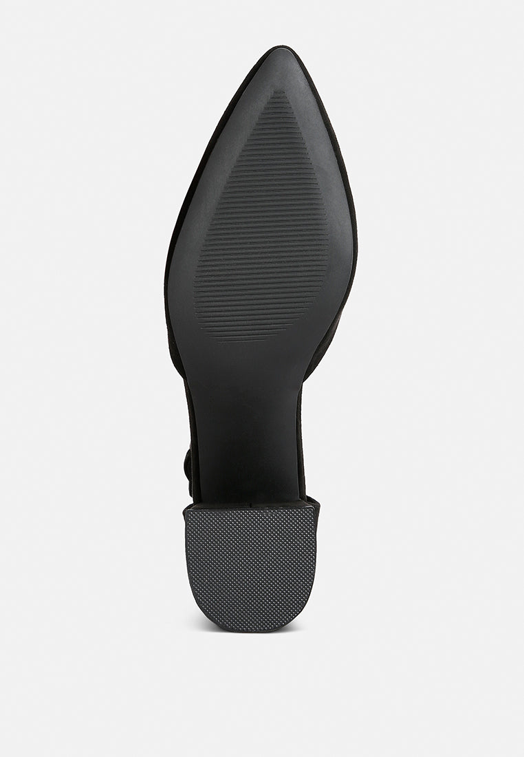 Pointed Toe Block Heel D'orsay