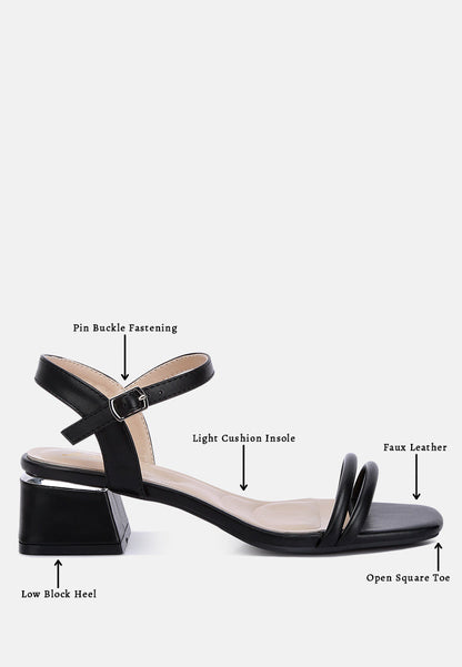 Double Strap Low Block Sandal
