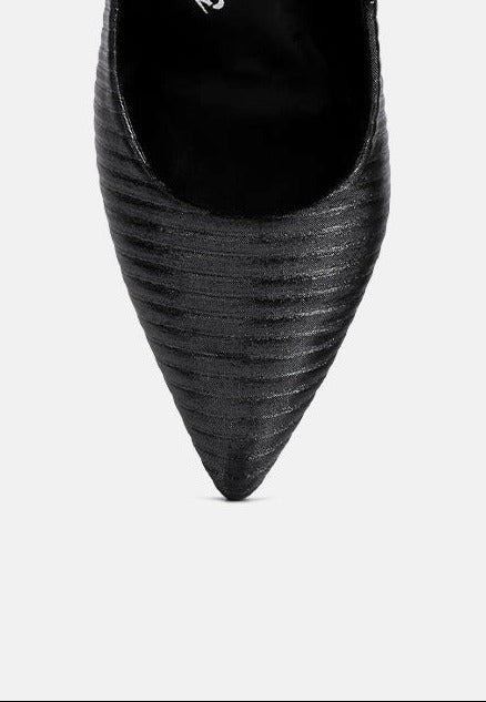 Textured Italian Block Heel Pumps