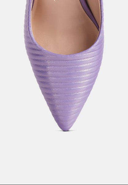 Textured Italian Block Heel Pumps