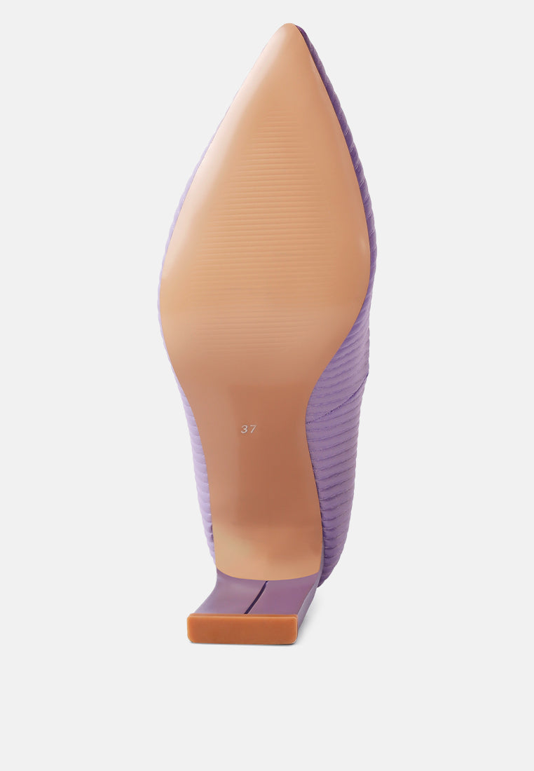 Textured Italian Block Heel Pumps