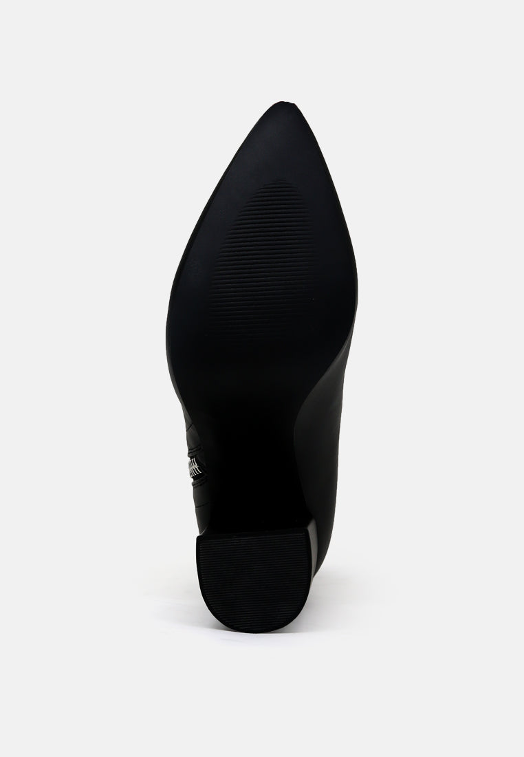 Pointed Toe High Ankle Boots