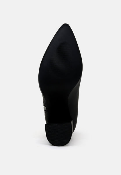 Pointed Toe High Ankle Boots