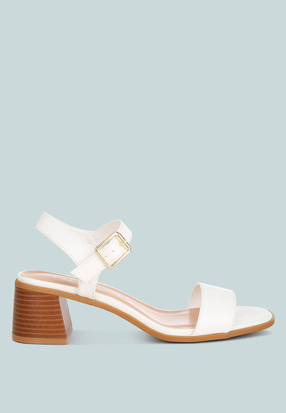 Stacked Heel Wood Block Sandals