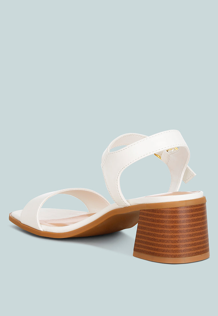 Stacked Heel Wood Block Sandals