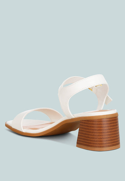 Stacked Heel Wood Block Sandals