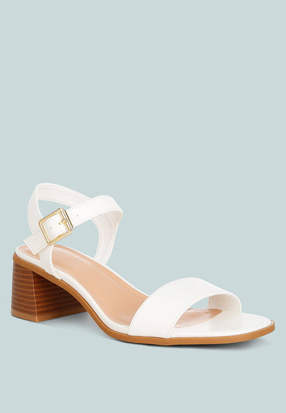 Stacked Heel Wood Block Sandals