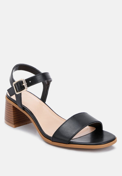Stacked Heel Wood Block Sandals