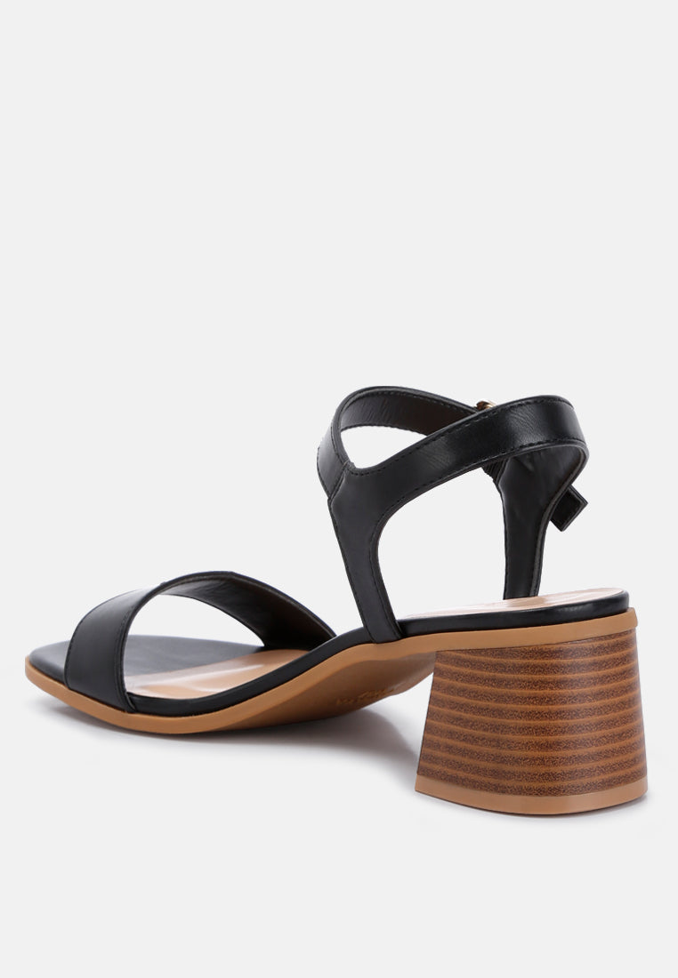Stacked Heel Wood Block Sandals