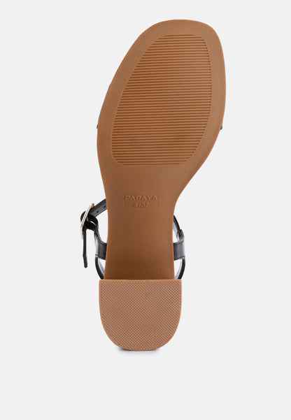 Stacked Heel Wood Block Sandals