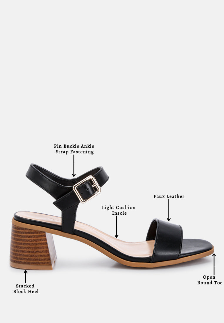 Stacked Heel Wood Block Sandals