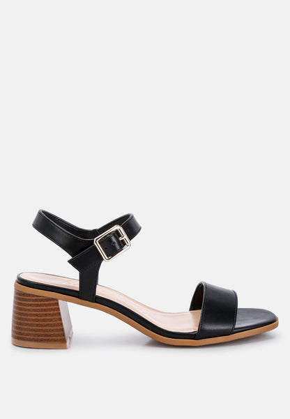 Stacked Heel Wood Block Sandals