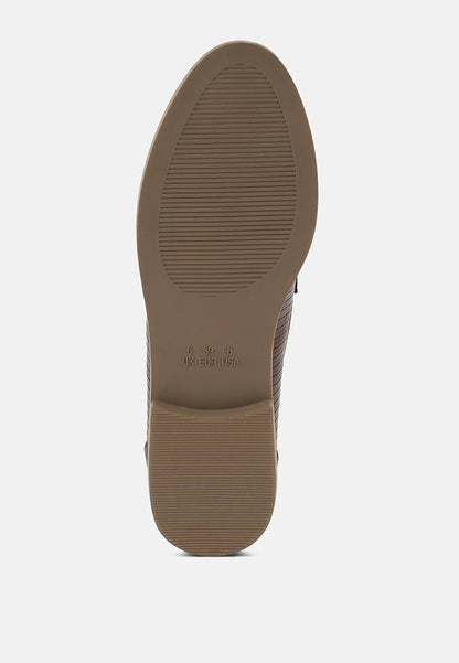 Low Block Loafers With Golden Chain