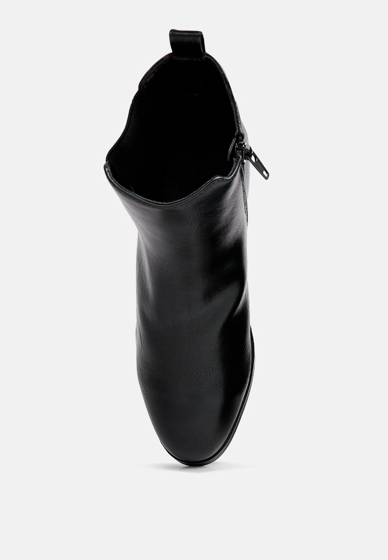 Sleek Heel Accented Ankle Boots