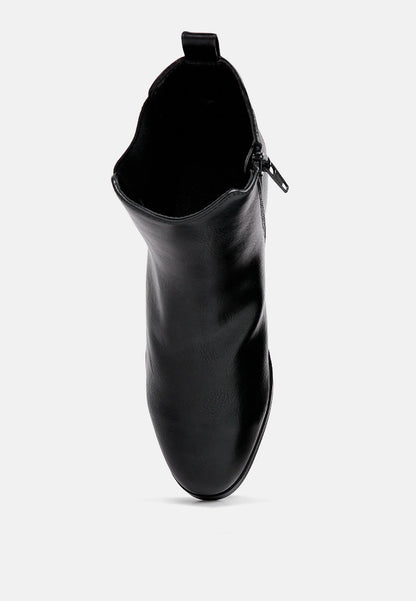 Sleek Heel Accented Ankle Boots