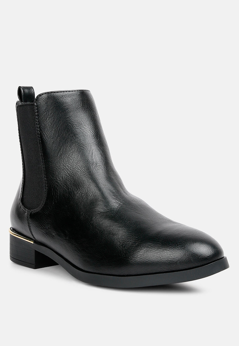 Sleek Heel Accented Ankle Boots