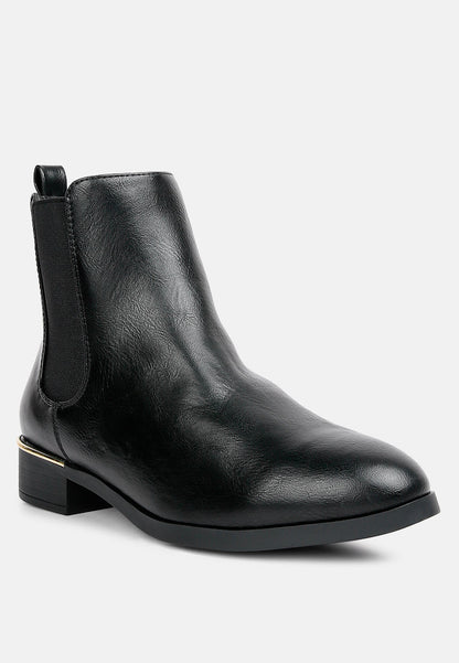 Sleek Heel Accented Ankle Boots