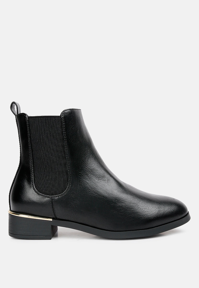 Sleek Heel Accented Ankle Boots