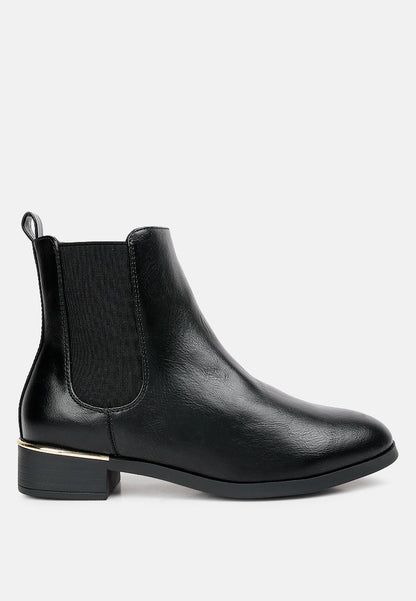 Sleek Heel Accented Ankle Boots
