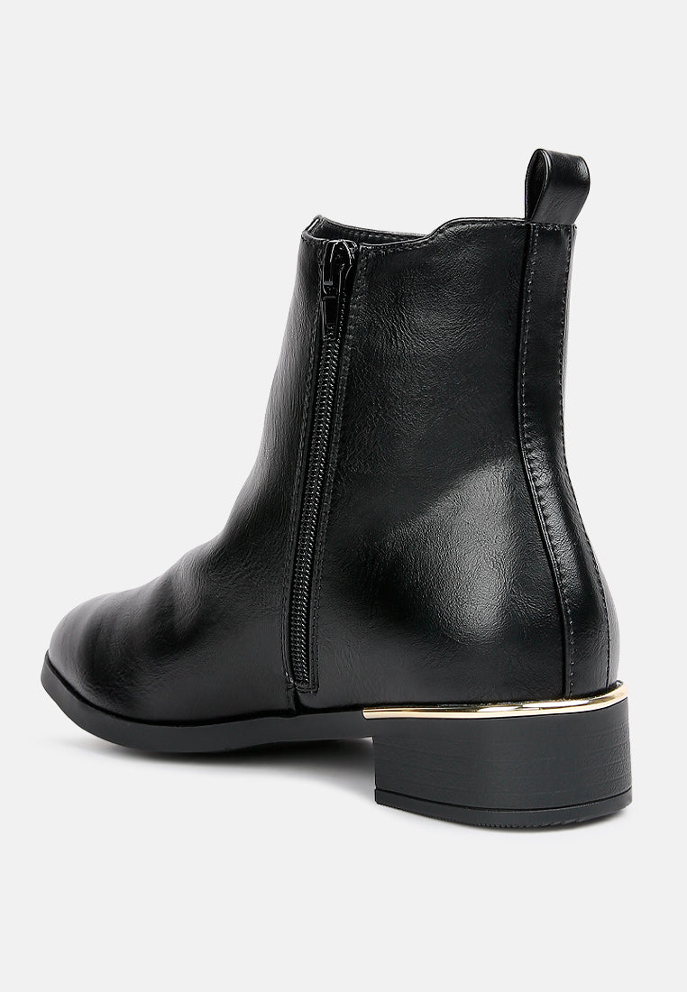 Sleek Heel Accented Ankle Boots