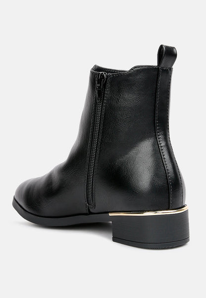 Sleek Heel Accented Ankle Boots
