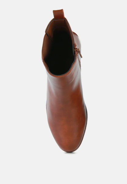 Sleek Heel Accented Ankle Boots