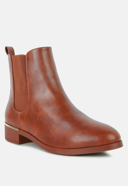 Sleek Heel Accented Ankle Boots