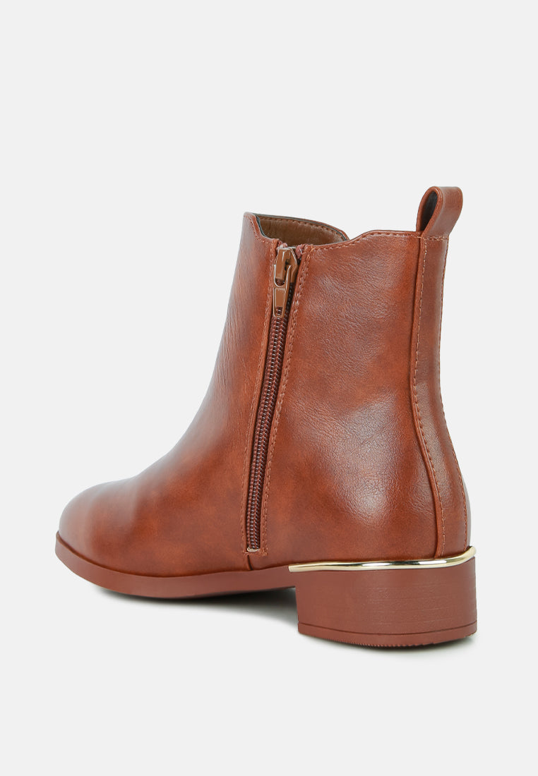 Sleek Heel Accented Ankle Boots