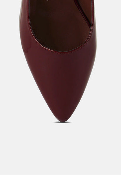 Metallic Accent Block Heel Pumps